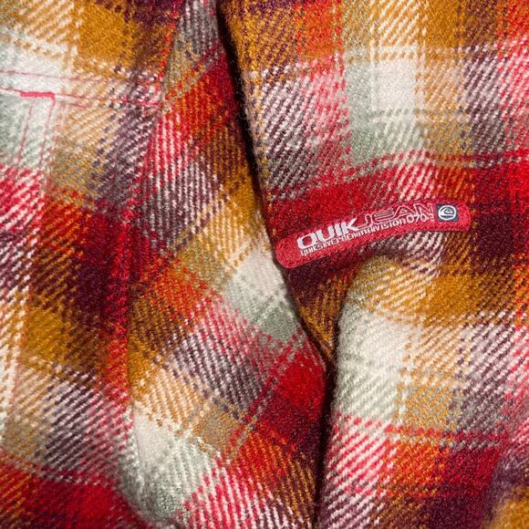 Vintage Quiksilver QuickJean Mens Flannel Jacket Plaid Shacket Size Large 90s - Picture 4 of 6
